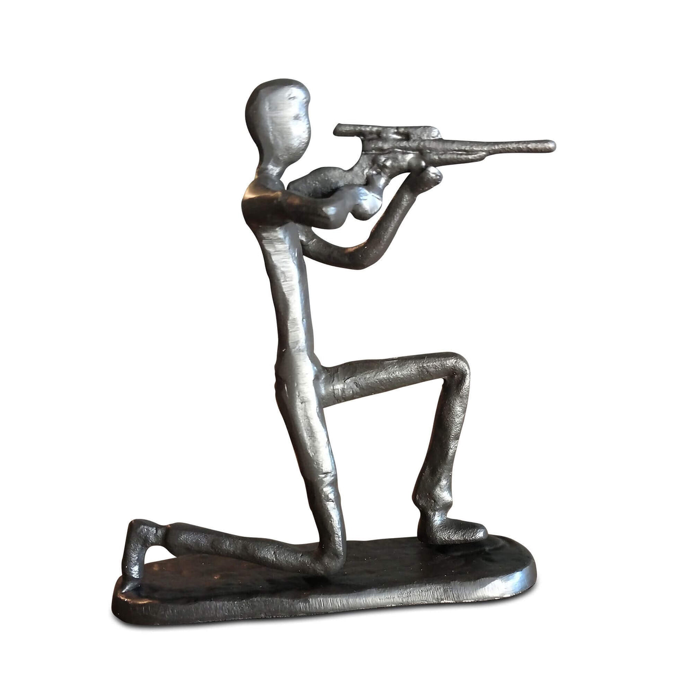 Rifleman Hunter Shooter Sculpture Figurine - Metal - Cast Iron in partnership with Rustic Deco Incorporated