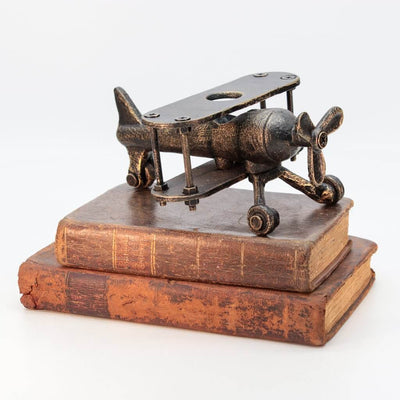 SPAD Miniature WWI Airplane Fighter - Cast Iron Metal Antique Biplane in partnership with Rustic Deco Incorporated