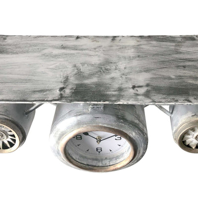 Handcrafted Airplane Wall Clock - Distressed Gray - 31" Wingspan in partnership with Rustic Deco Incorporated