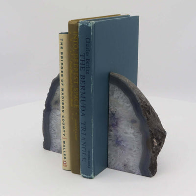 Geode Agate Bookends - Purple - 4.5 lb - Natural Stone BKE Pair