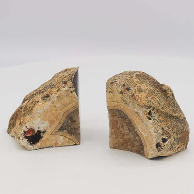 Geode Agate Bookends - Undyed - 2.75 lb - Natural Stone BKE Pair