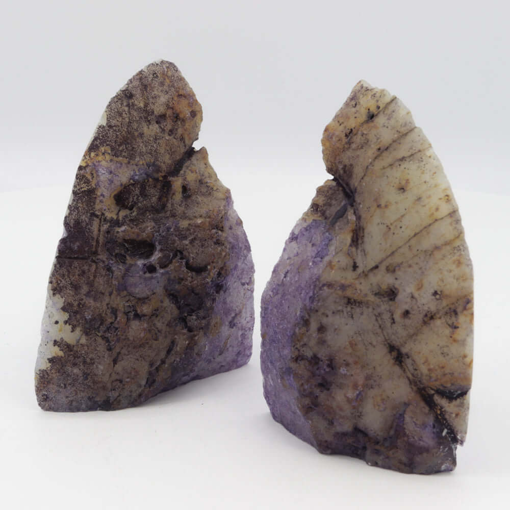Geode Agate Bookends - Purple - 4 lbs - Natural Polished Crystal BKE Pair