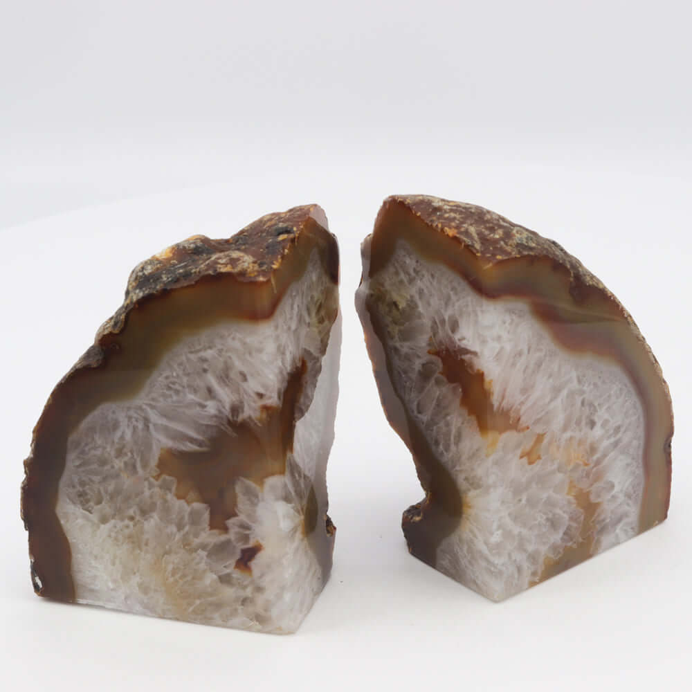 Geode Agate Bookends - Undyed - 5 lbs - Natural Stone BKE Pair