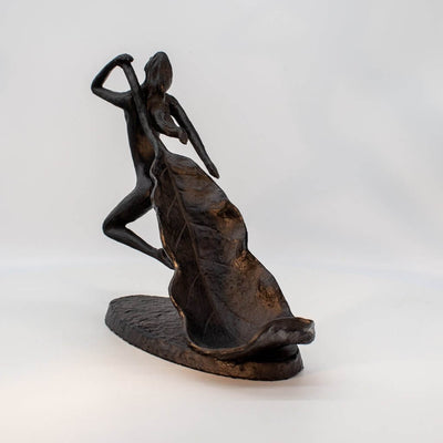 Art Deco Wine Holder Figurine - Cast Iron Metal Nude Lady in partnership with Rustic Deco Incorporated