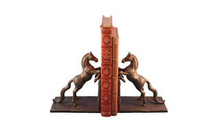 Horse Rearing Bookends - Cast Iron Metal - Pair - Rustic Deco Incorporated
