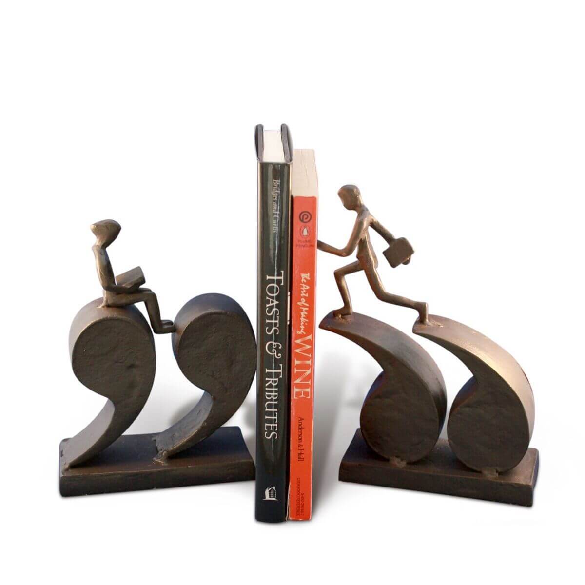 Cast Iron Quotation Runner Bookends - Metal - Book Reading - Library in partnership with Rustic Deco Incorporated