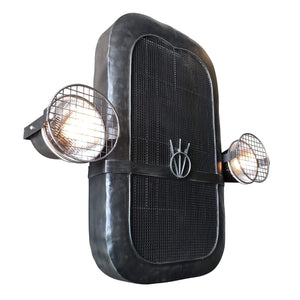 Classic Car Grille 3D Metal Wall Art - Working Headlights - 37" Model in partnership with Rustic Deco Incorporated