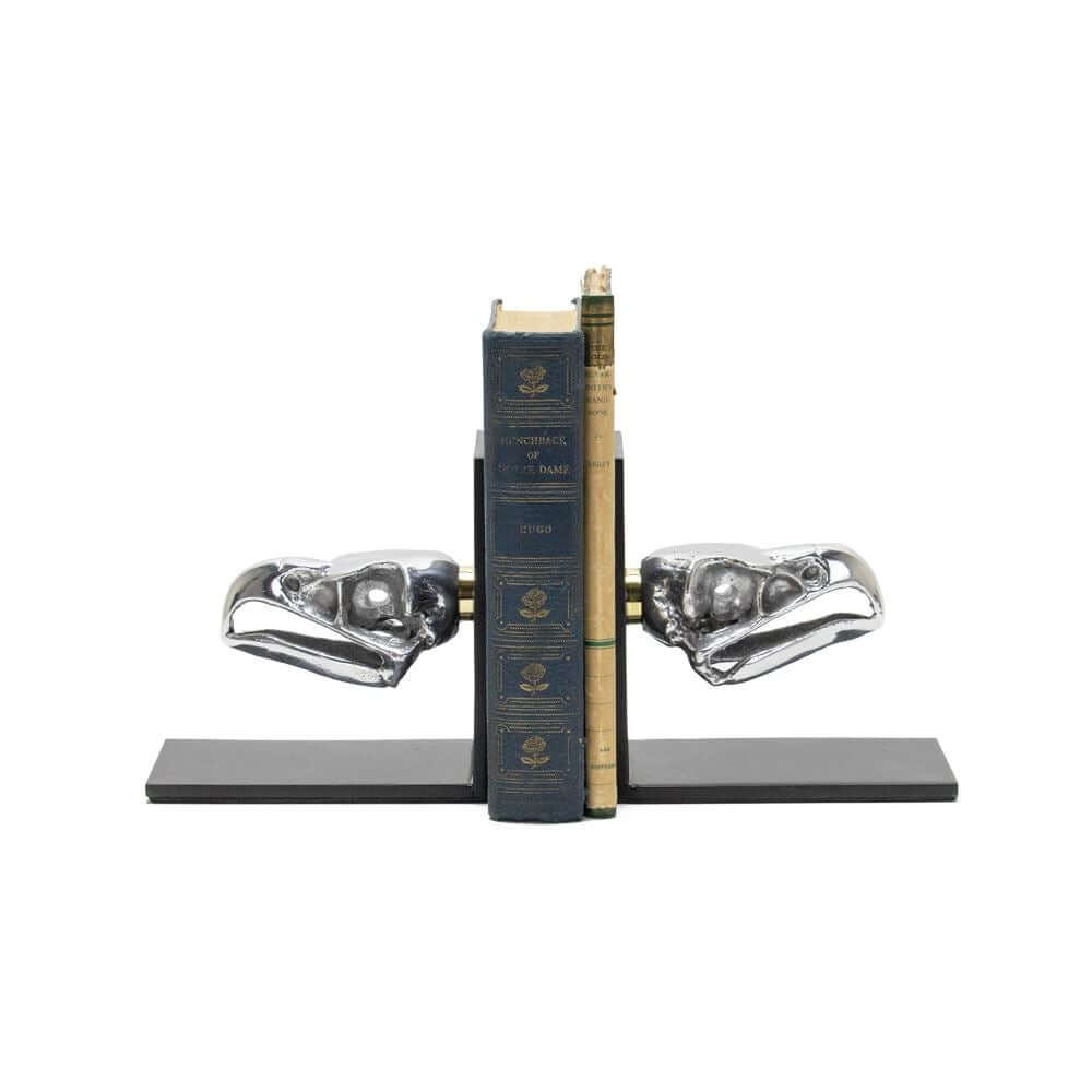 Eagle Skull Bookends - Brass and Cast Iron in partnership with Rustic Deco Incorporated