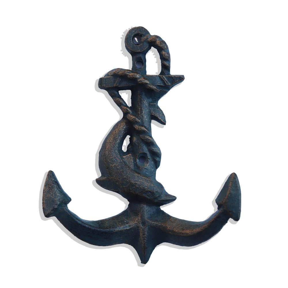 Early Viking Marine Anchor Wall Hanger Hooks - Metal - Cast Iron in partnership with Rustic Deco Incorporated