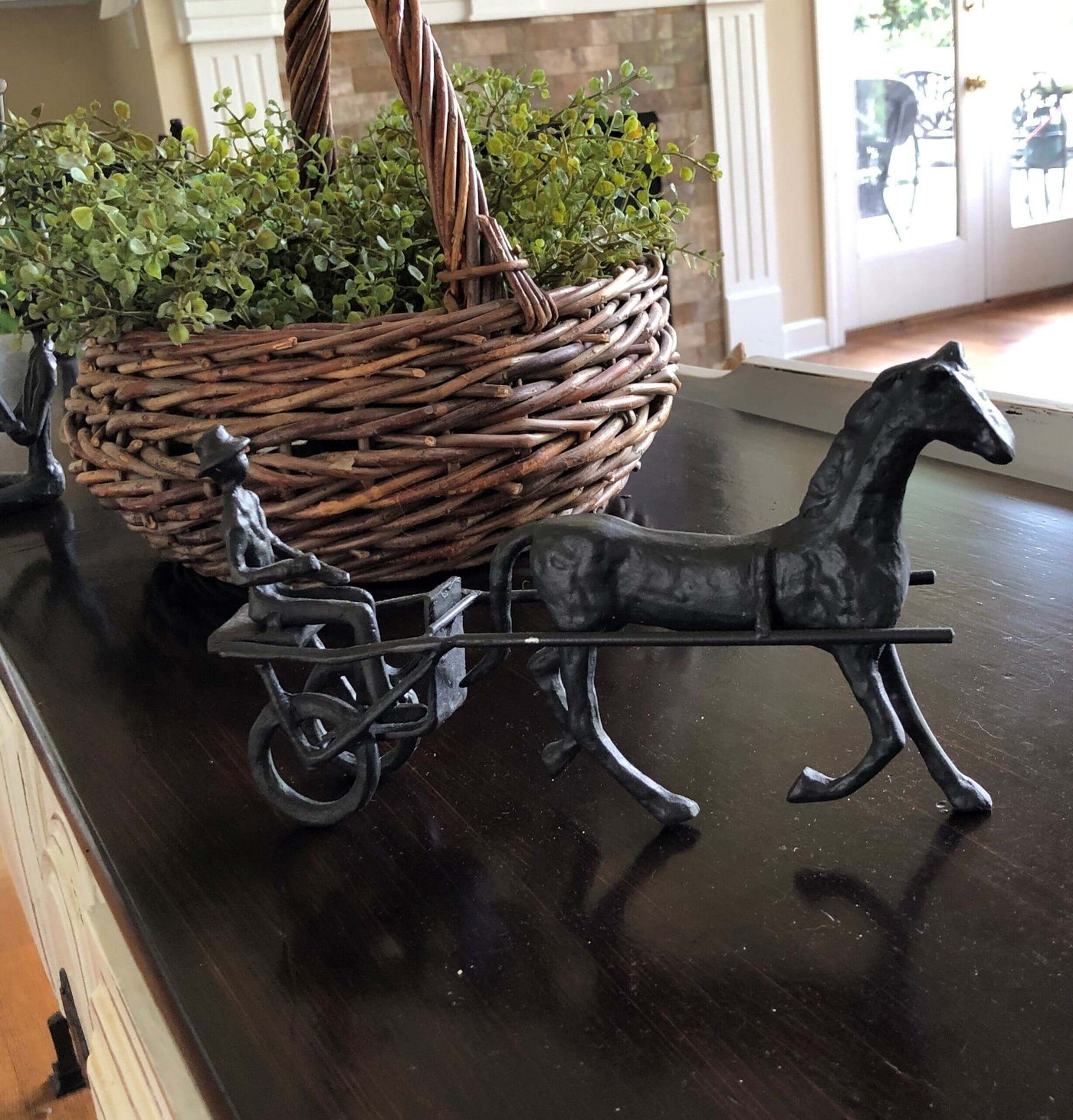 Horse and Cart Figurine - Cast Iron Metal Sculpture in partnership with Rustic Deco Incorporated