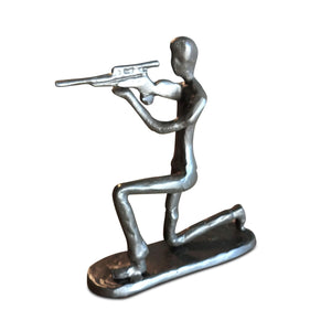 Rifleman Hunter Shooter Sculpture Figurine - Metal - Cast Iron in partnership with Rustic Deco Incorporated