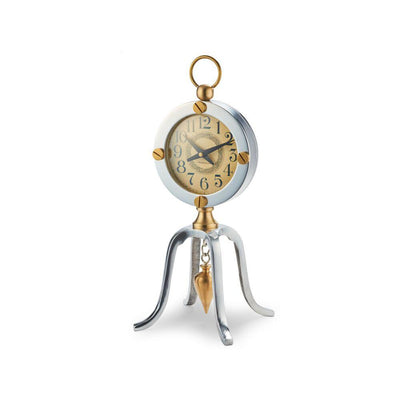 Juanita Plumb Bob Table Desk Clock - Art Nouveau Dial - Brass in partnership with Rustic Deco Incorporated