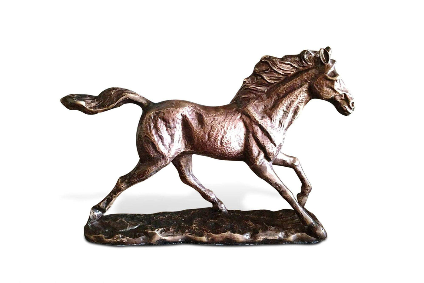 Large Galloping Horse Figurine - Metal Stallion Statue - Bronze Finish in partnership with Rustic Deco Incorporated