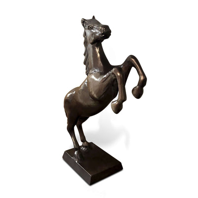 Rearing Horse Statue - Large Metal Stallion Figurine - Bronze Finish in partnership with Rustic Deco Incorporated