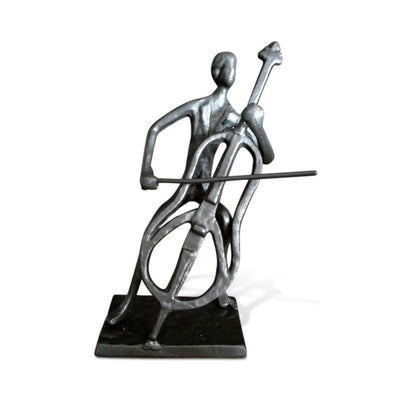 Musician Playing Cello Sculpture Figurine - Cast Iron - Abstract in partnership with Rustic Deco Incorporated