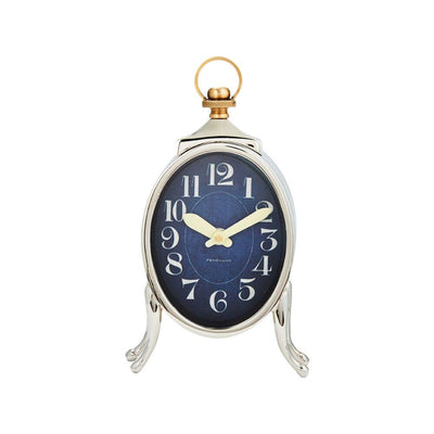 Sophia Loop-Top Table Desk Clock - Brass and Nickel in partnership with Rustic Deco Incorporated