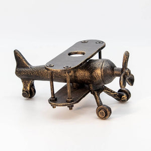 SPAD Miniature WWI Airplane Fighter - Cast Iron Metal Antique Biplane in partnership with Rustic Deco Incorporated
