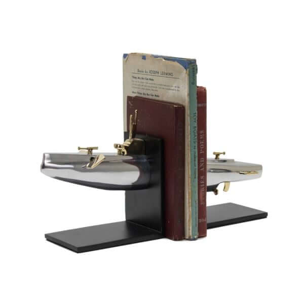 Submarine Bookends - Polished Cast Aluminum - Brass Iron in partnership with Rustic Deco Incorporated