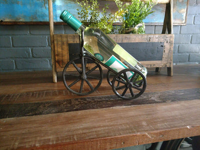 Wine Bottle Holder Bicycle Tri-Wheel Design Cast Iron in partnership with Rustic Deco Incorporated